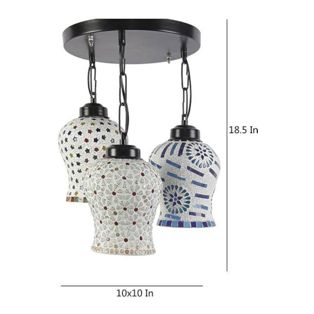 Jayson Multicolour Glass Cluster Hanging Light