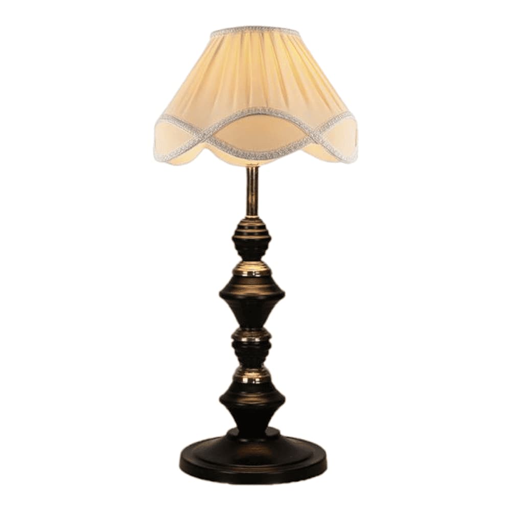 Katie Vintage off-white Shade Table lamp with Iron Base