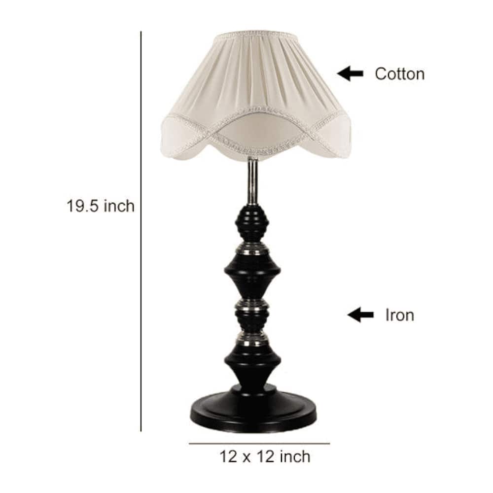 Katie Vintage off-white Shade Table lamp with Iron Base