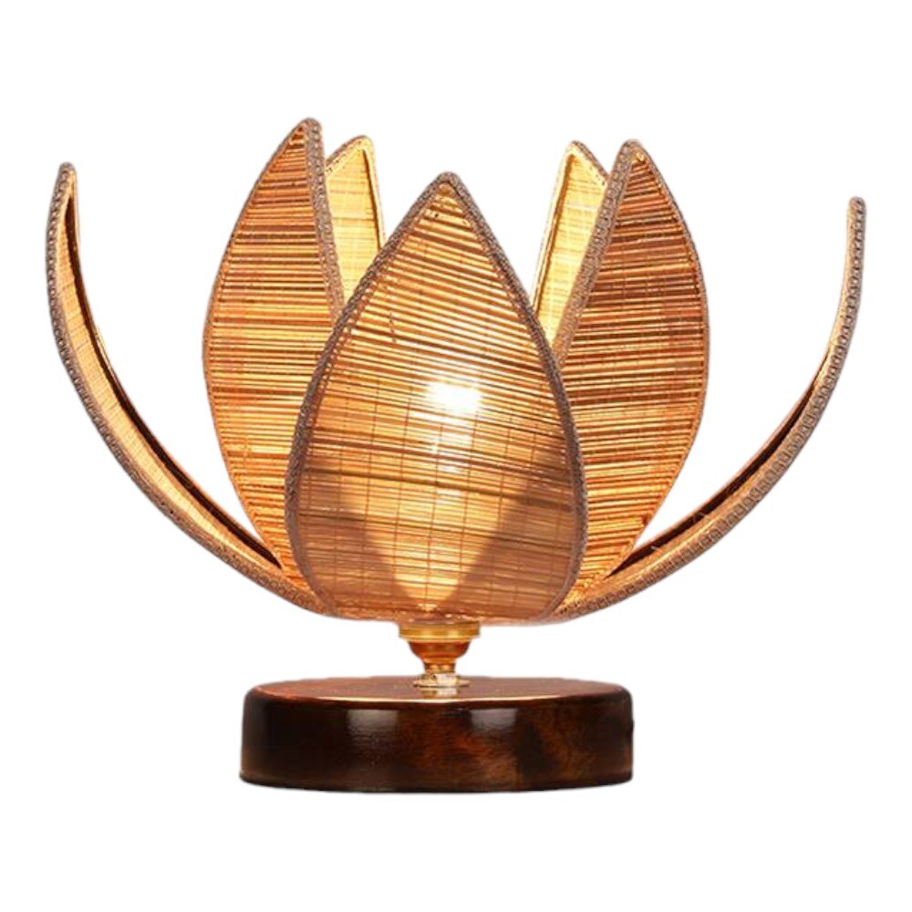 Walter Rose Bamboo table lamp with brown wood base