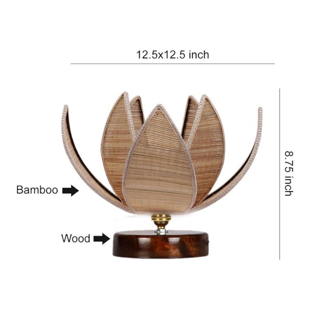 Walter Rose Bamboo table lamp with brown wood base