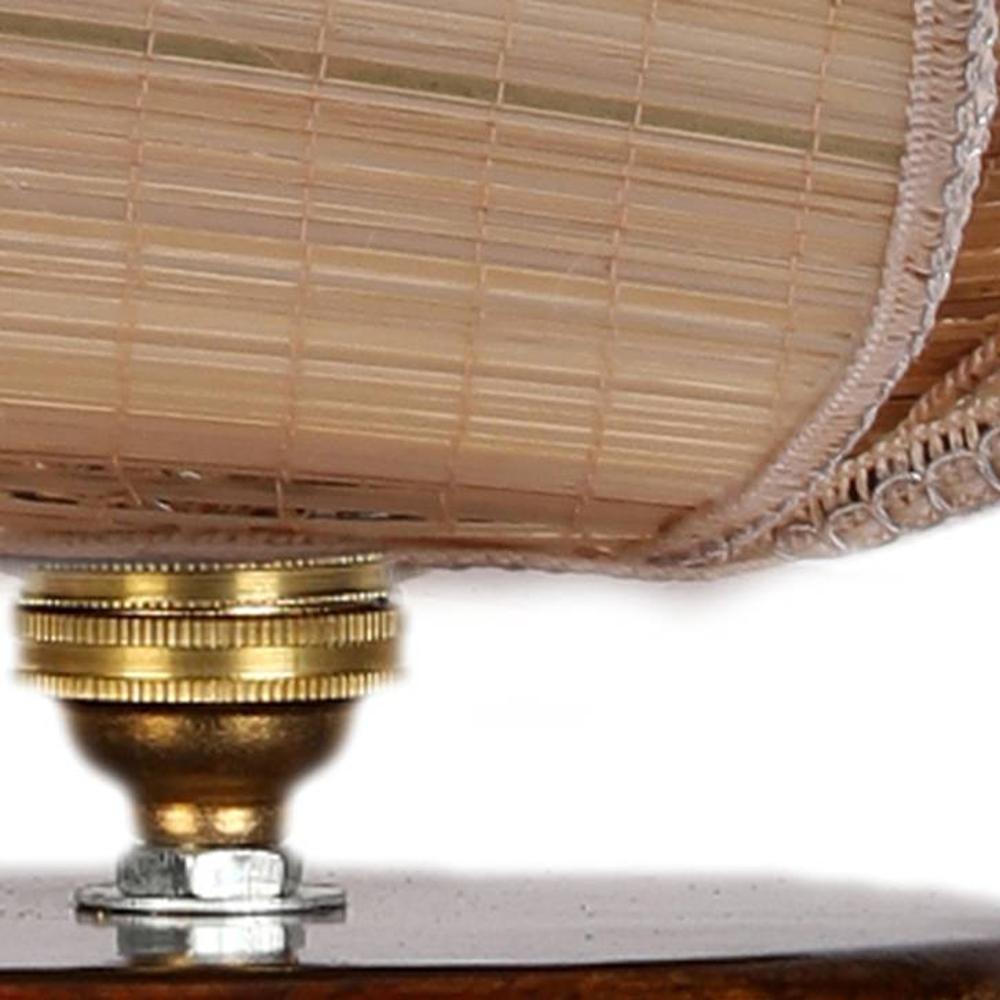 Walter Rose Bamboo table lamp with brown wood base