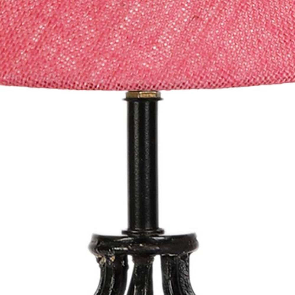 Maisie Pink Jute Table lamp with Iron Base