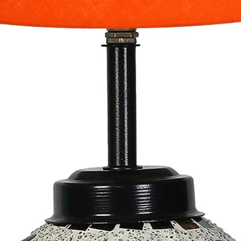 Maren Orange cotton Glass Table lamp with Iron Base