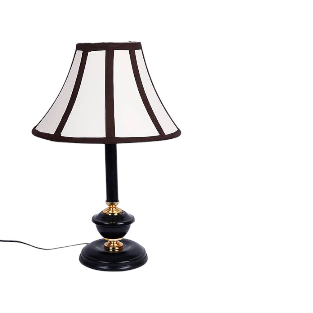 Ramon Multicolour Fabric Shade Table Lamp with Black Iron Base