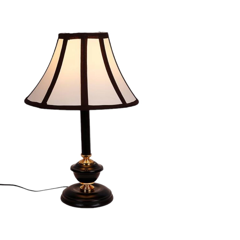 Ramon Multicolour Fabric Shade Table Lamp with Black Iron Base