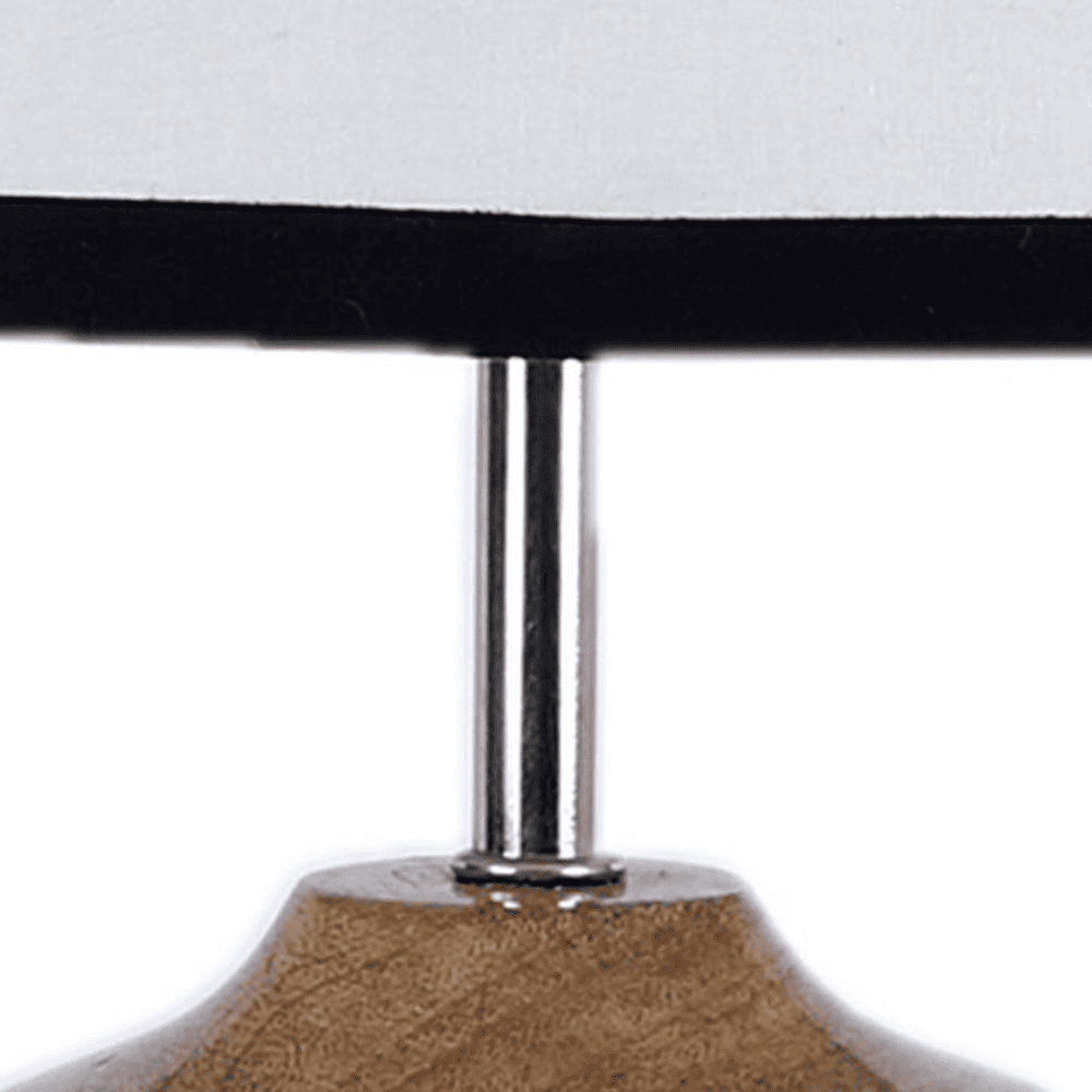 Joan Multicolour Fabric Shade Table Lamp with Natural Wooden Base
