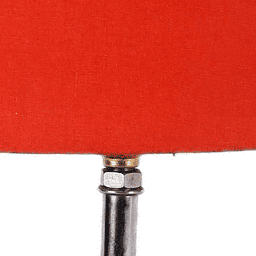 Wainwright Orange Fabric Shade Table Lamp with Natural Wooden Base