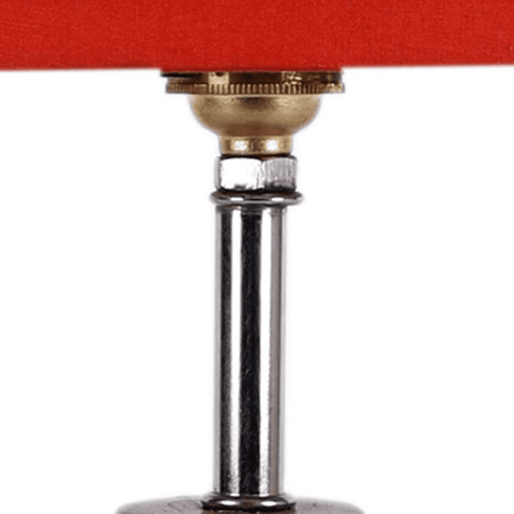 Doris Orange Fabric Shade Table Lamp with Natural Wooden Base