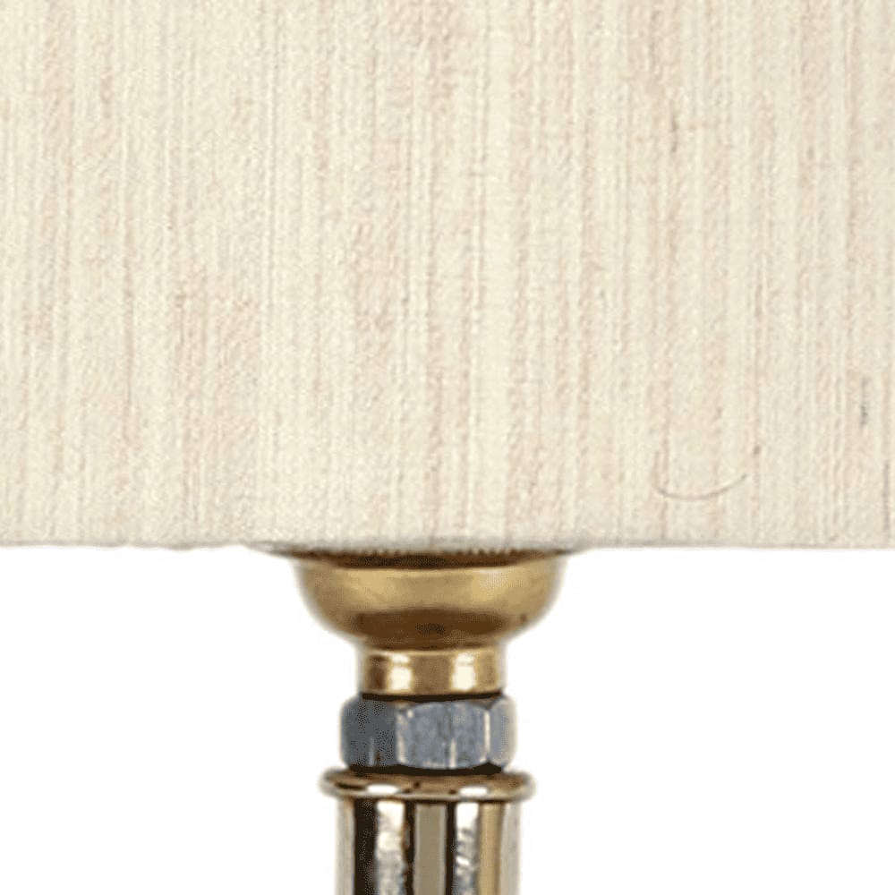 Cheney Off White Fabric Shade Table Lamp with Gold Metal Base