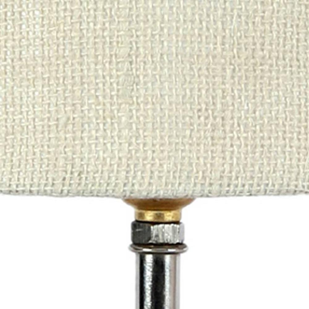 Coralie White Natural Fiber Shade Table Lamp with Natural Wooden Base