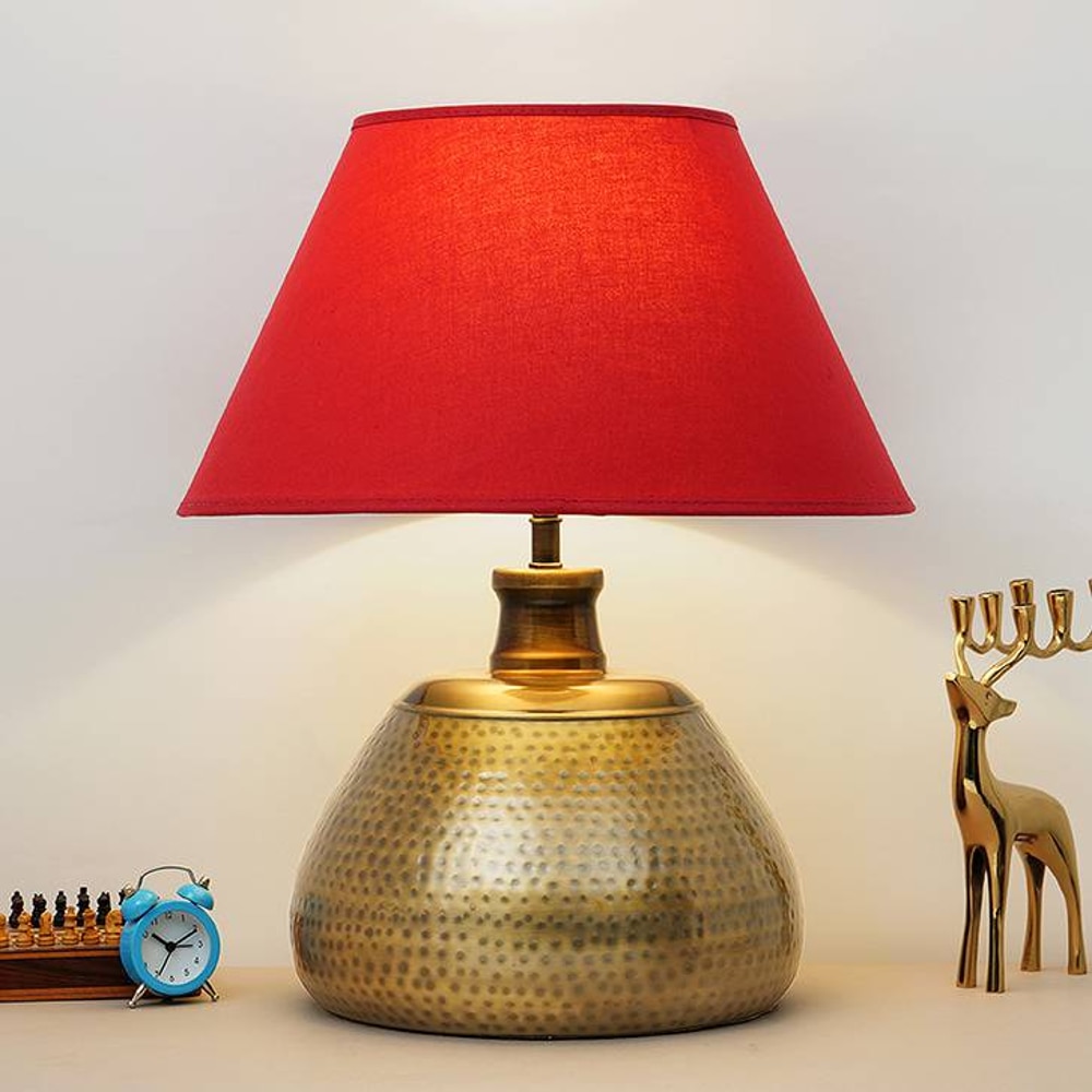 Emeri Antique Brass Metal Table Lamp - Kapoor Lamp Shades