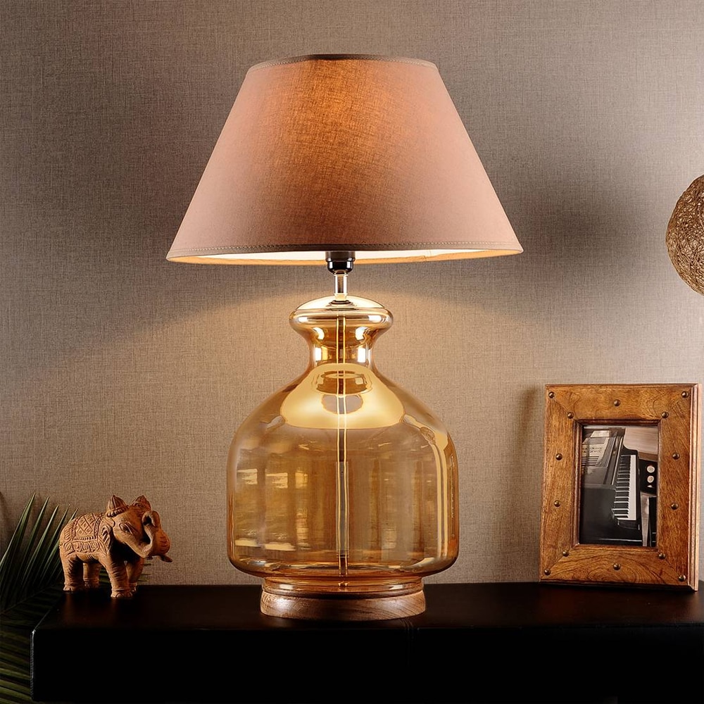 Amber Glass Table Lamp - Kapoor Lamp Shades