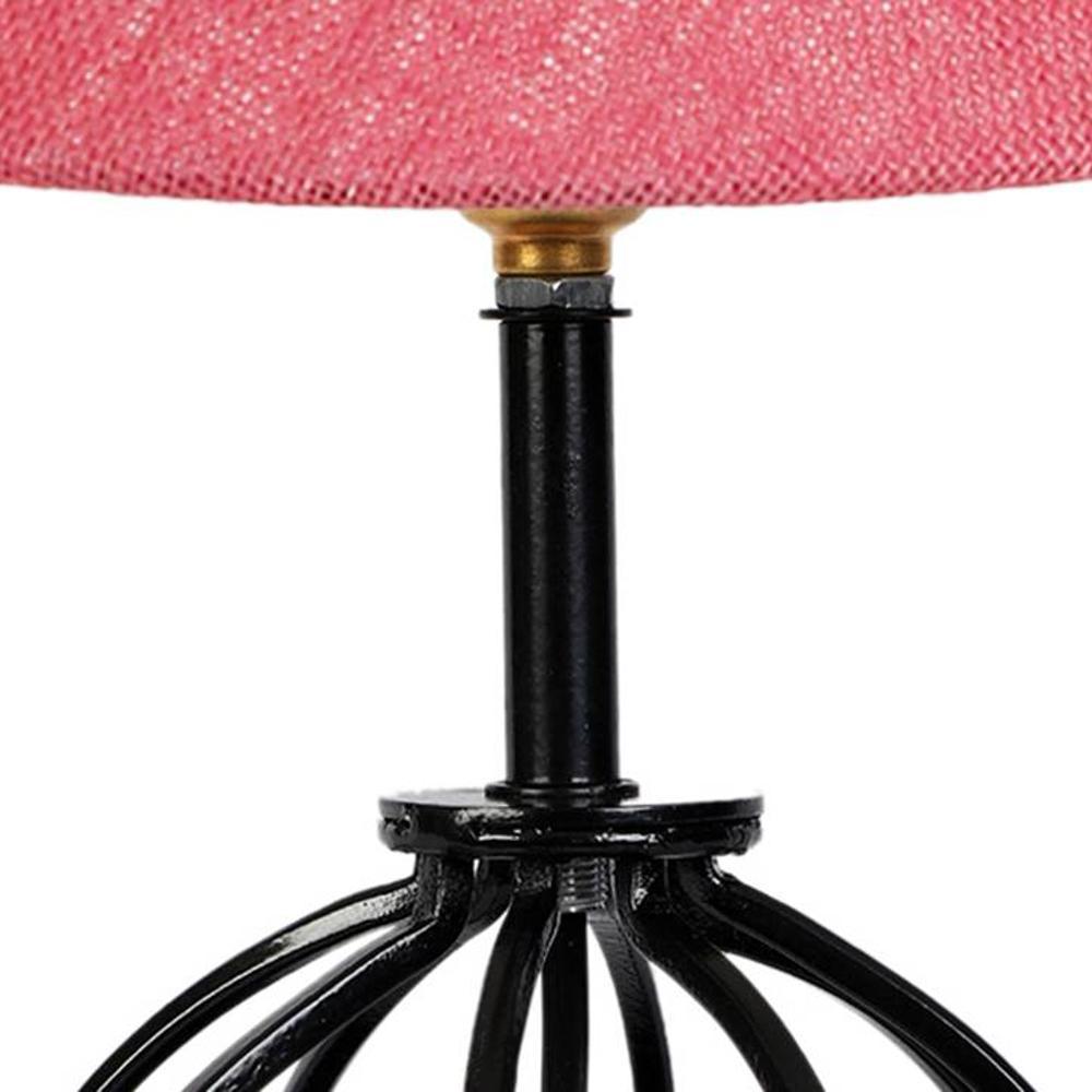 Angelina Pink Jute Table lamp with Iron Base