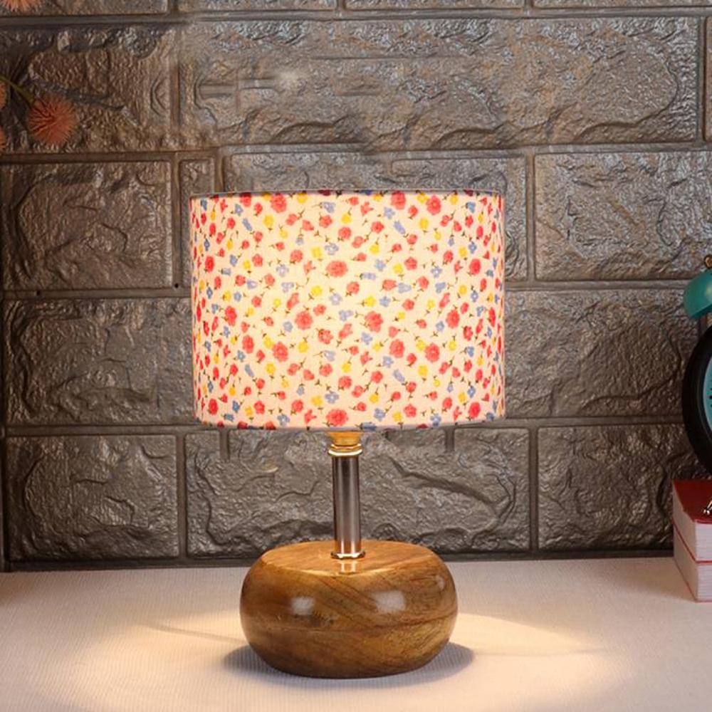 Catalina Multicolor cotton & solid wood table lamp