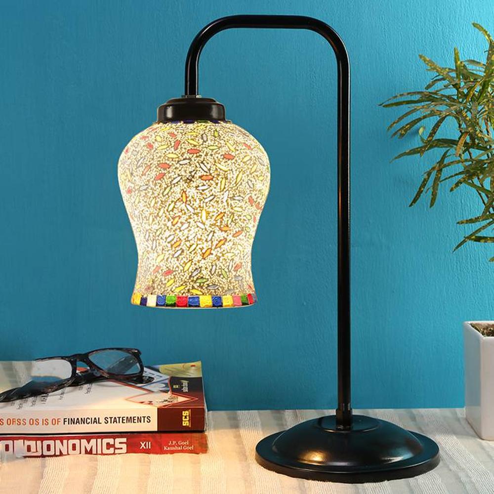 Daniela Multi color Mosaic Glass Iron Table Lamp