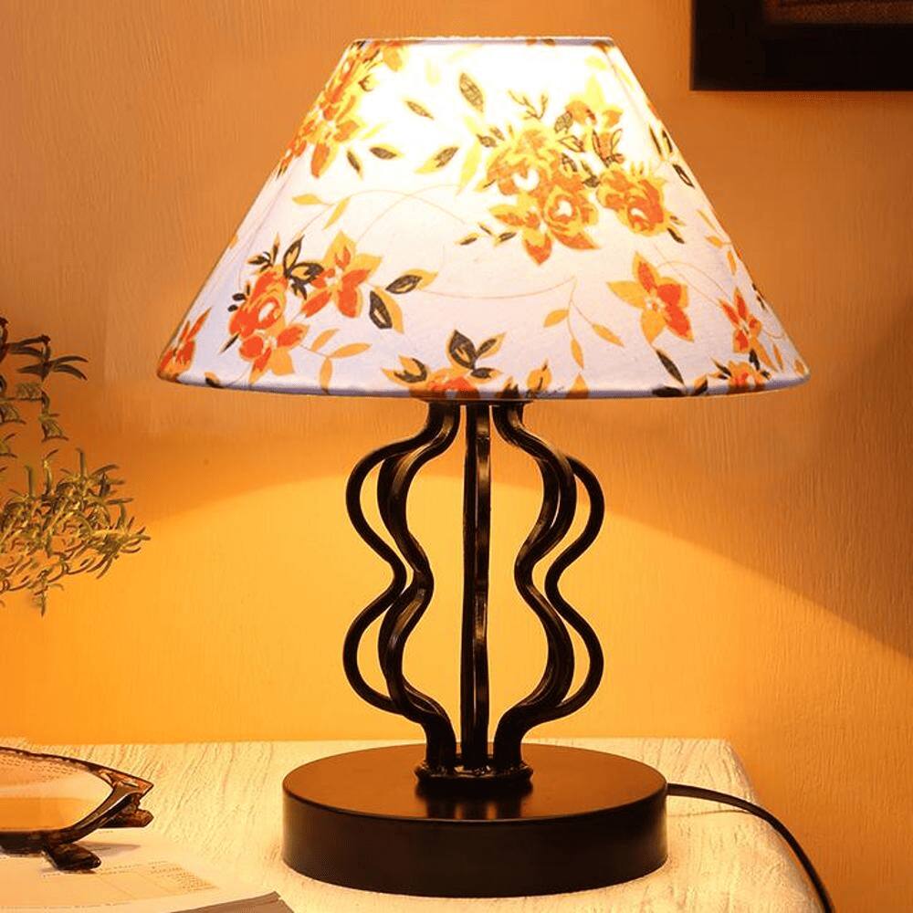 Vera Multi cotton Shade Iron Table Lamp