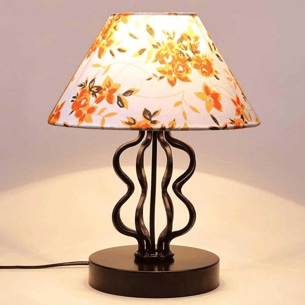 Vera Multi cotton Shade Iron Table Lamp