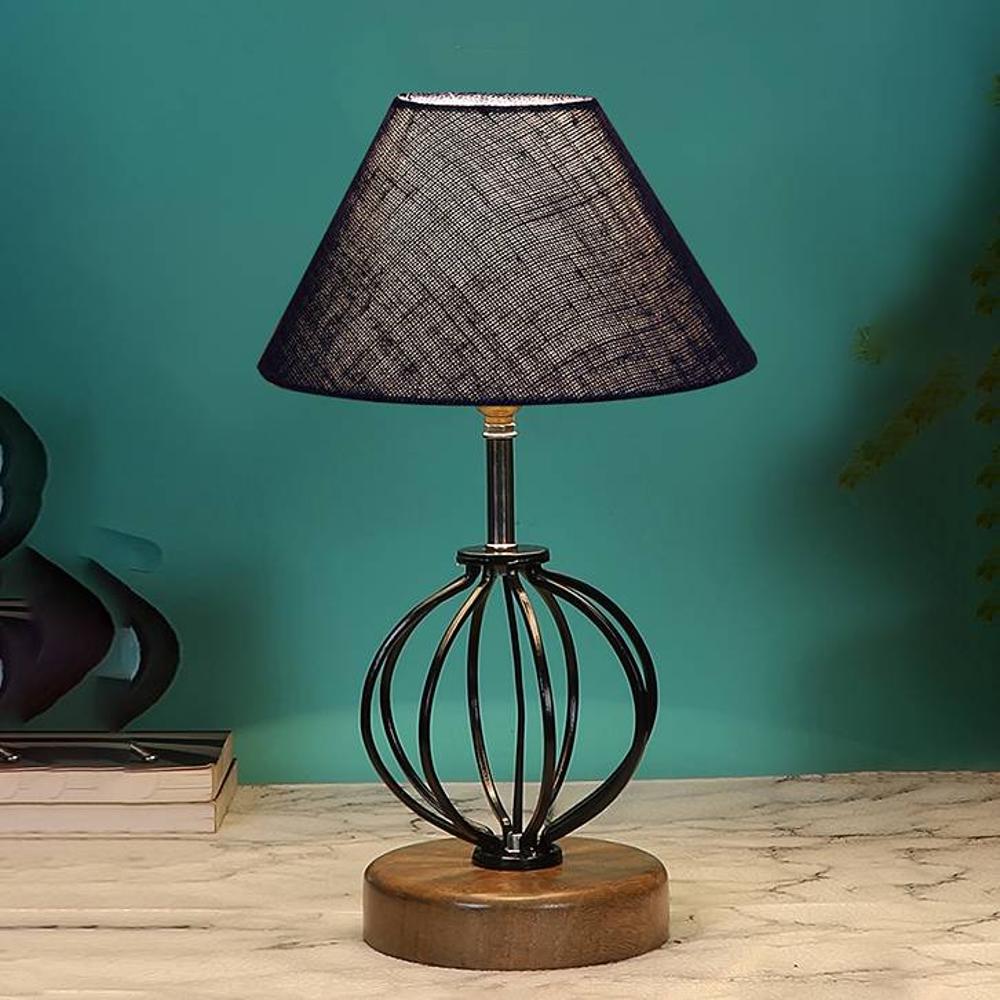 Hayden Multicolor cotton Table lamp with Iron Base