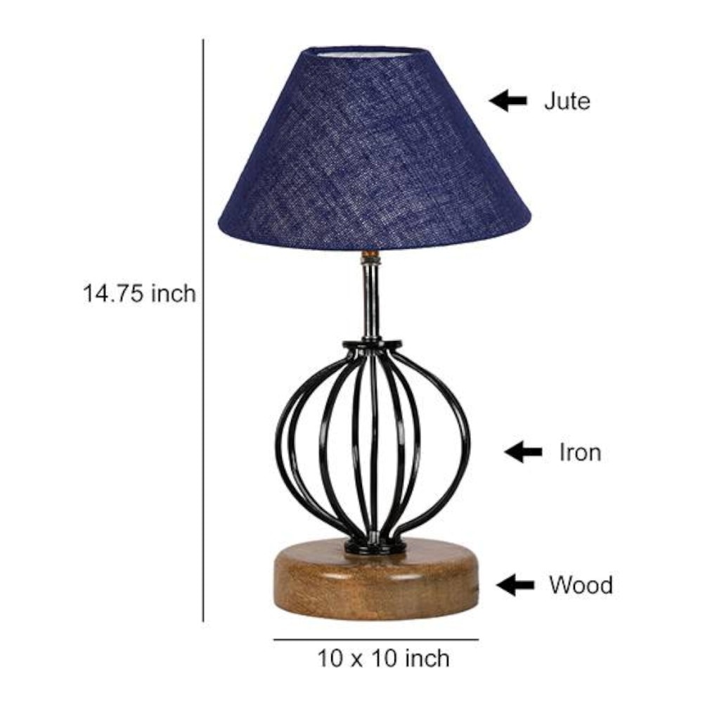 Hayden Multicolor cotton Table lamp with Iron Base