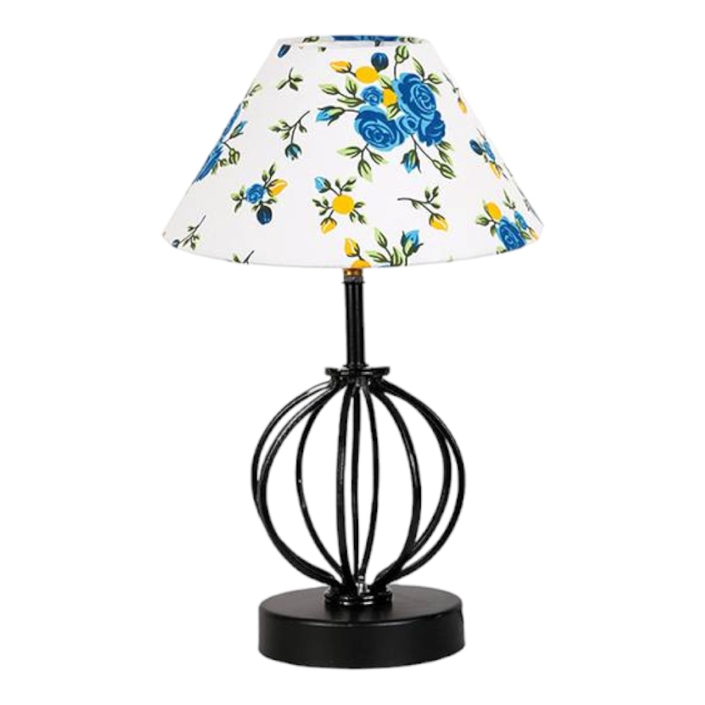 Hayden Multicolor cotton Table lamp with Iron Base