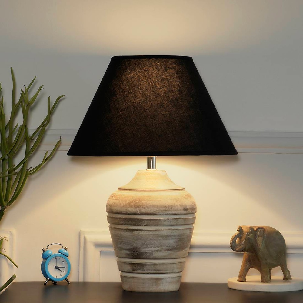 Cypress Wood Table Lamp