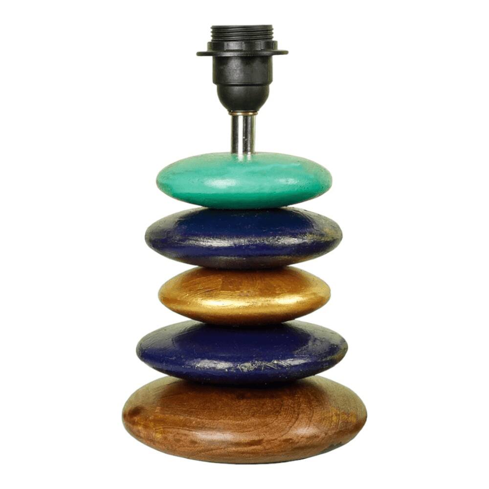 York Beige Cotton Shade Table Lamp with Solid Wood Base