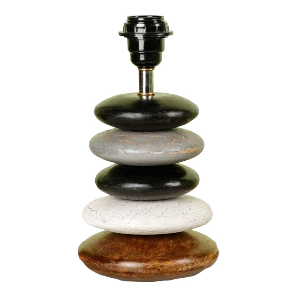 Waverley Black Cotton Shade Table Lamp with Solid Wood Base