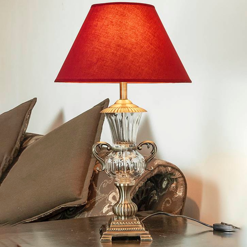 William - maroon Table Lamp - Kapoor Lamp Shades