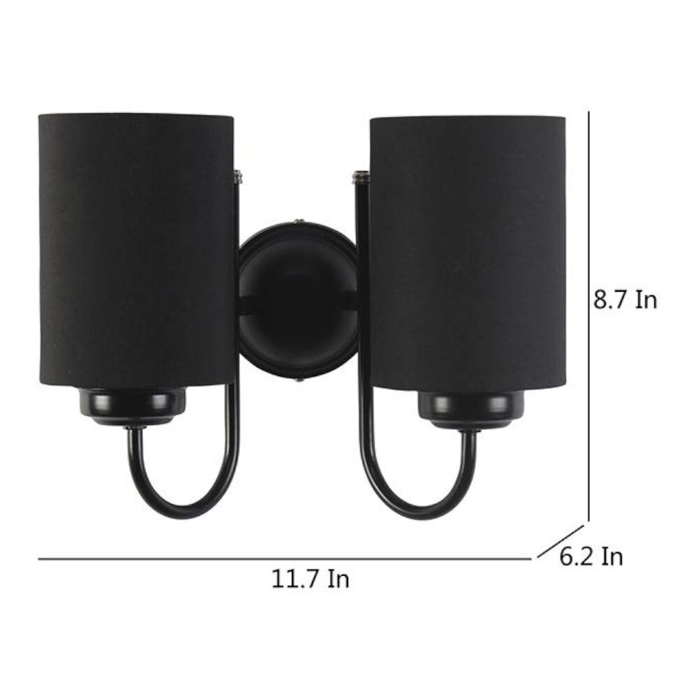 Scott Black Fabric Wall Light