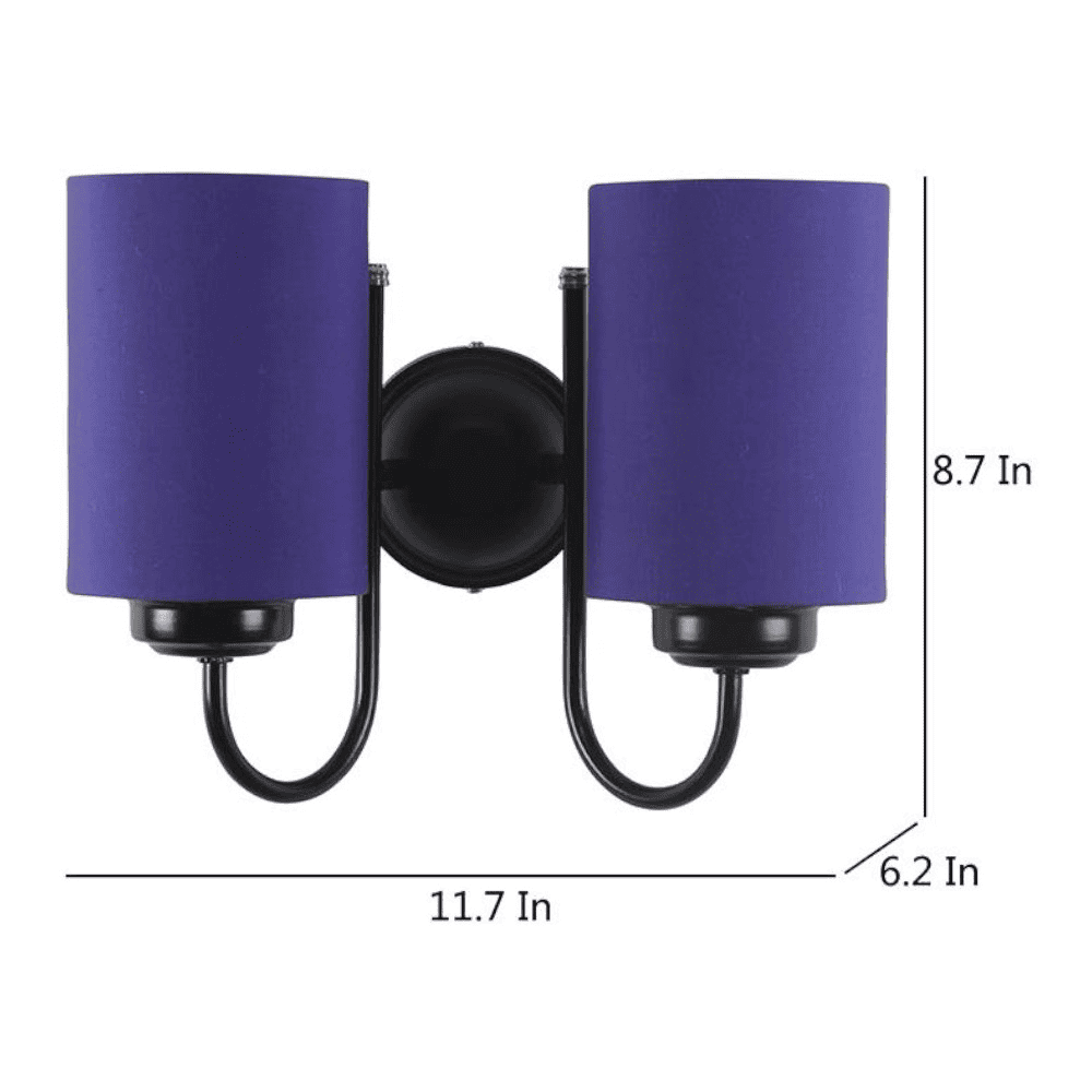 Wallace Blue Fabric Wall Light