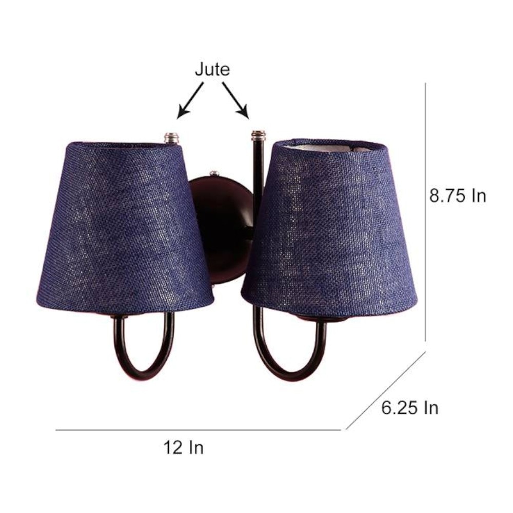 Shawndelle Blue Natural Fiber Wall Light