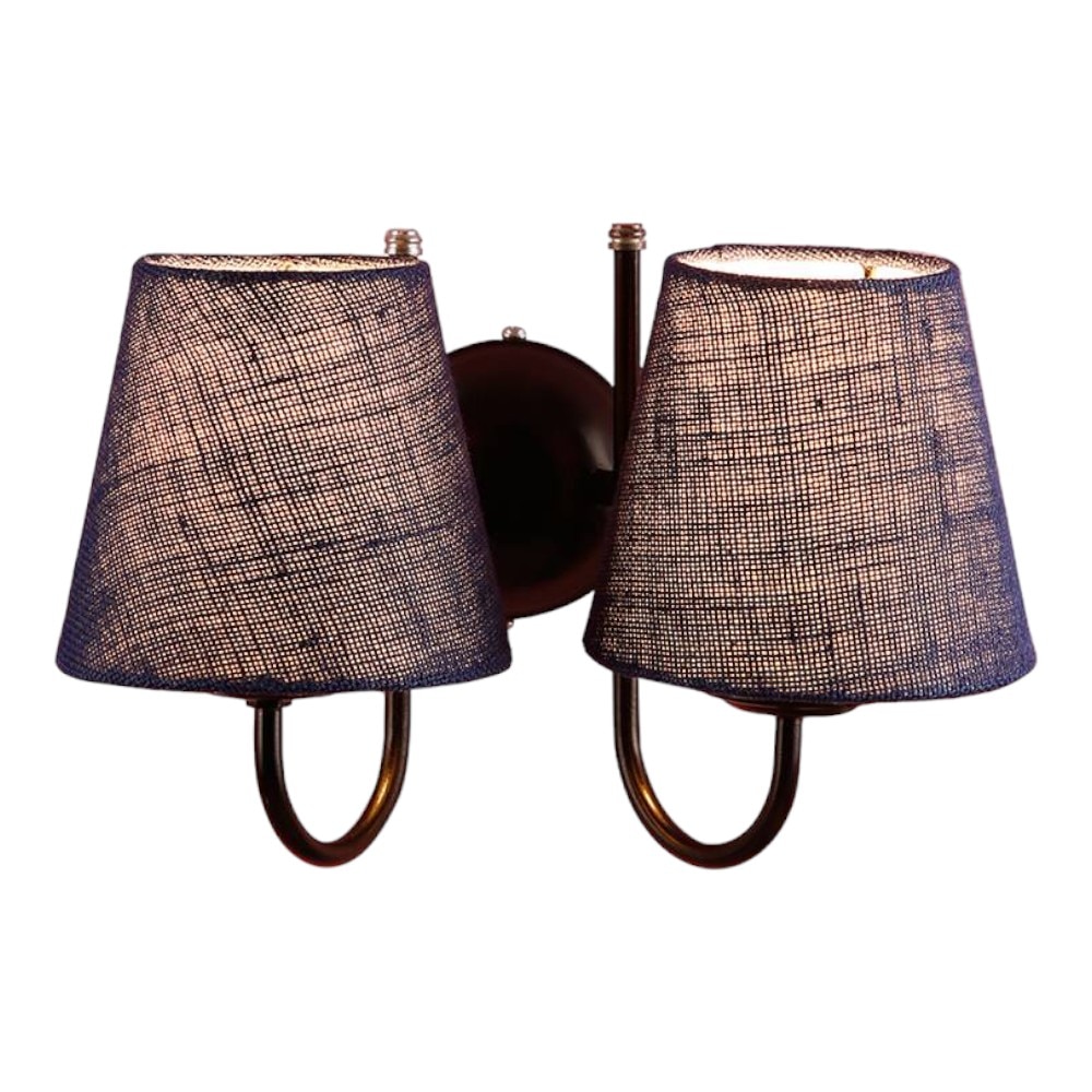 Shawndelle Blue Natural Fiber Wall Light