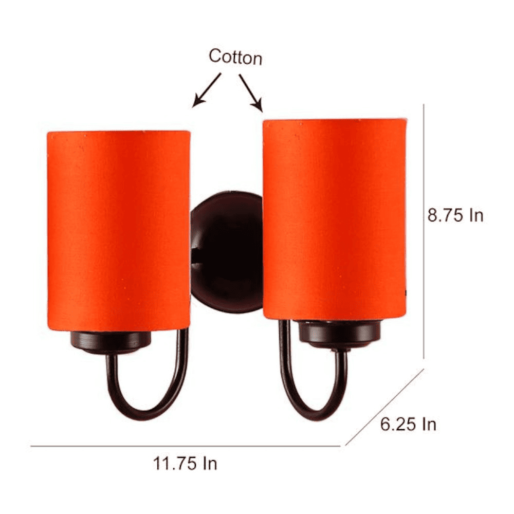Dodge Orange Fabric Wall Light