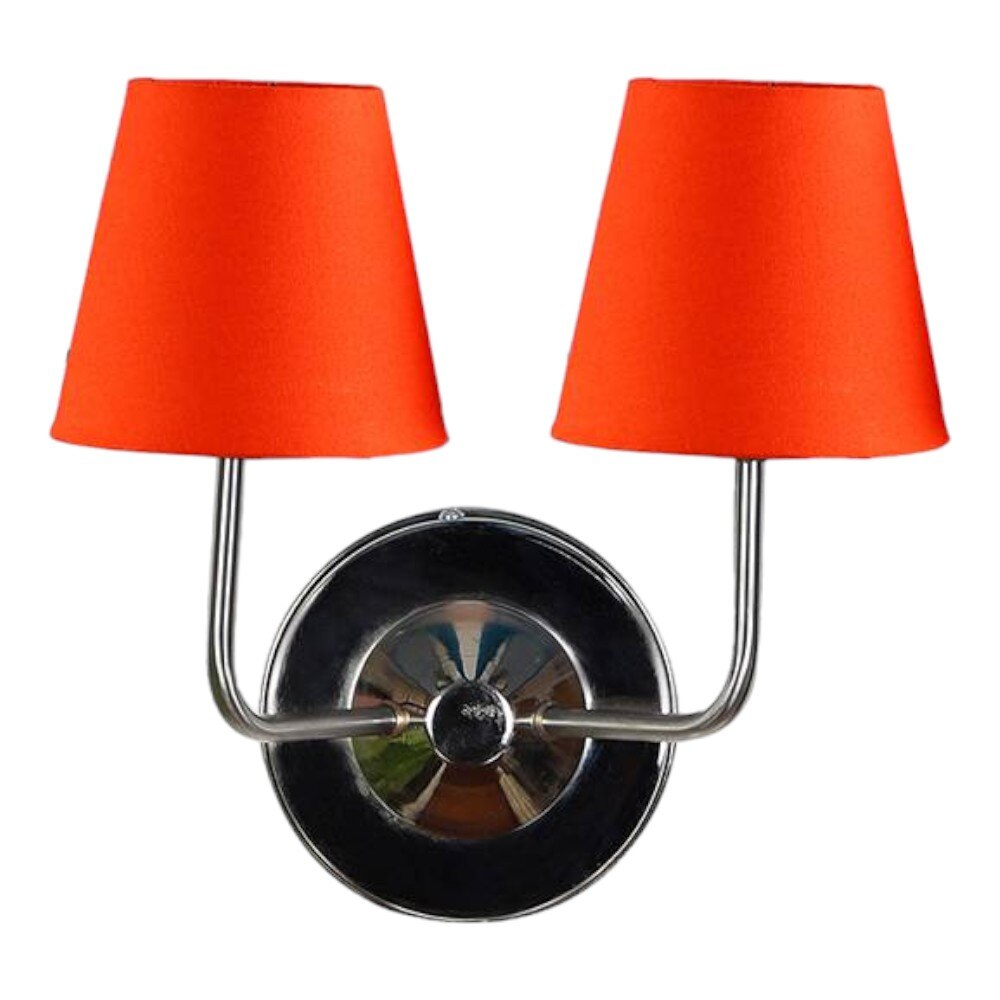 Baker Dual Off White Cotton Wall Mounted Lamp with Steel Base