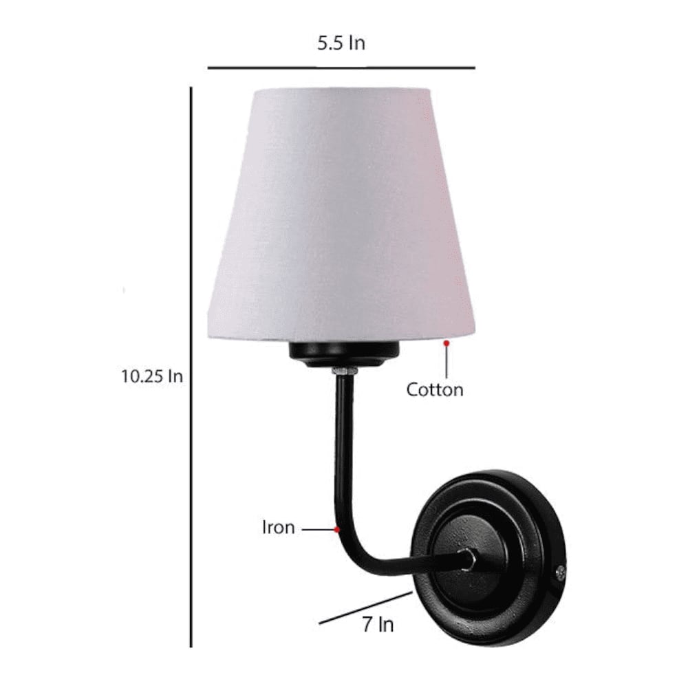 Roscoe Grey cotton Wall mounted Lamp Iron Base(KV06)