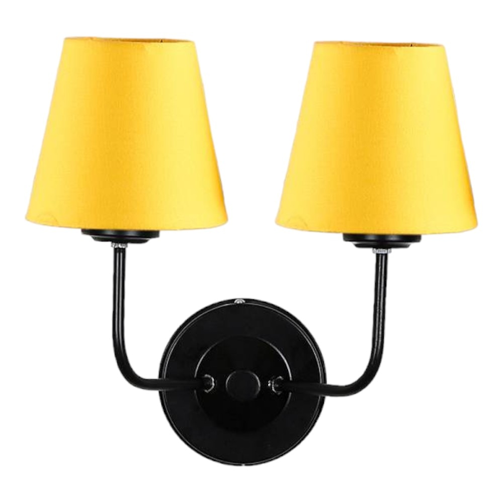 Arlo Dual Yellow cotton Wall mounted Lamp Iron Base(KV20)