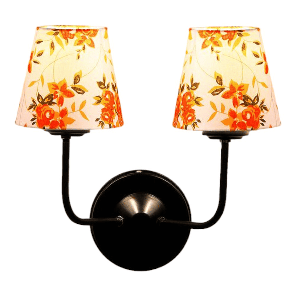 Bruno Dual Multicolor cotton shade wall mounted lamp with iron base (KV29)