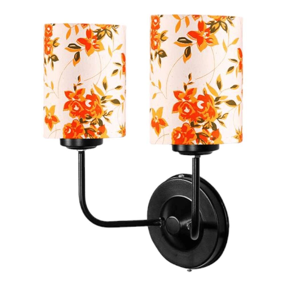 Easton Dual Multicolor cotton shade wall mounted lamp with iron base (KV44)