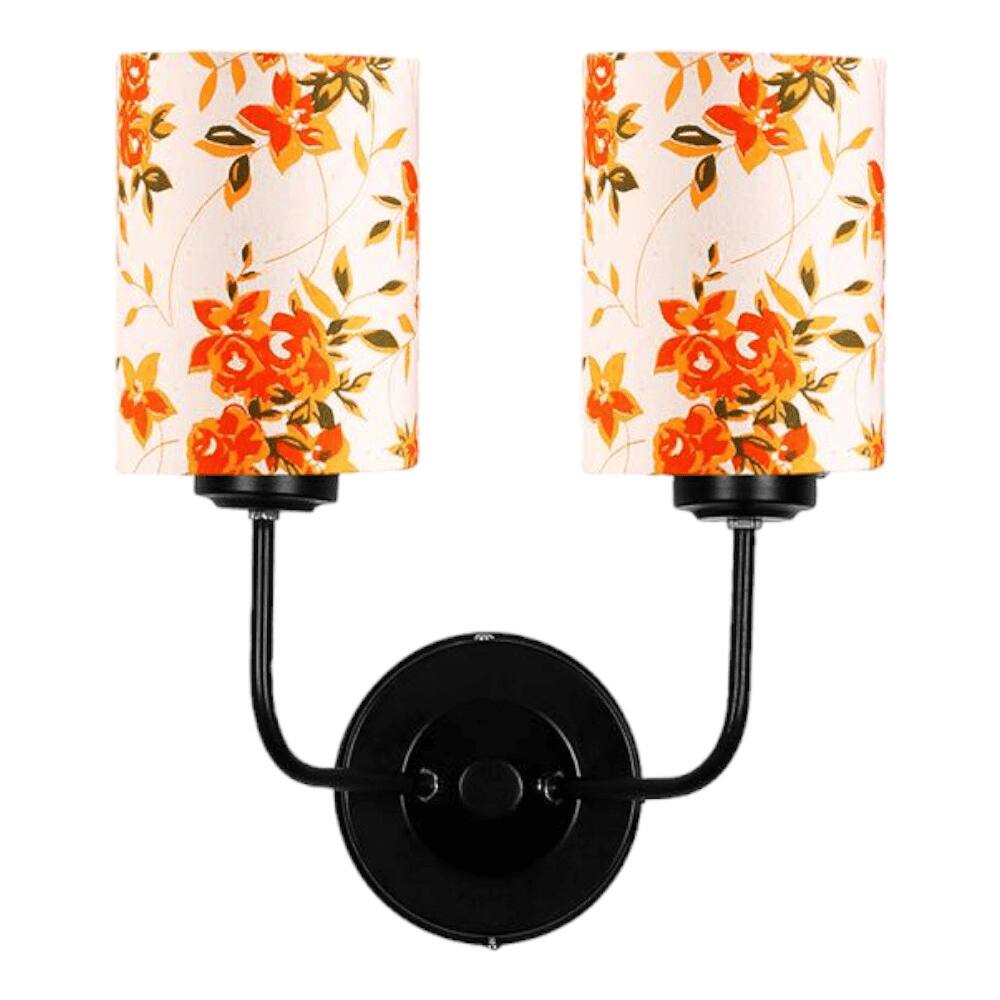Easton Dual Multicolor cotton shade wall mounted lamp with iron base (KV44)