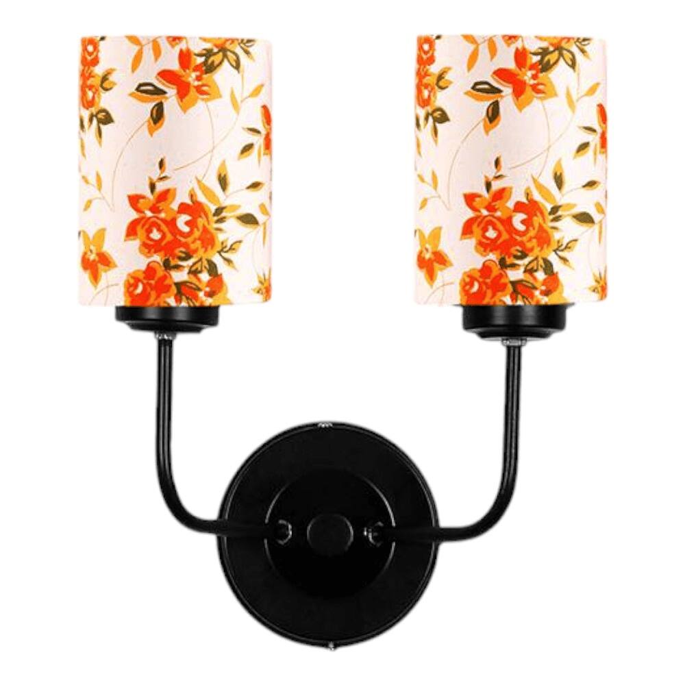 Easton Dual Multicolor cotton shade wall mounted lamp with iron base (KV44)