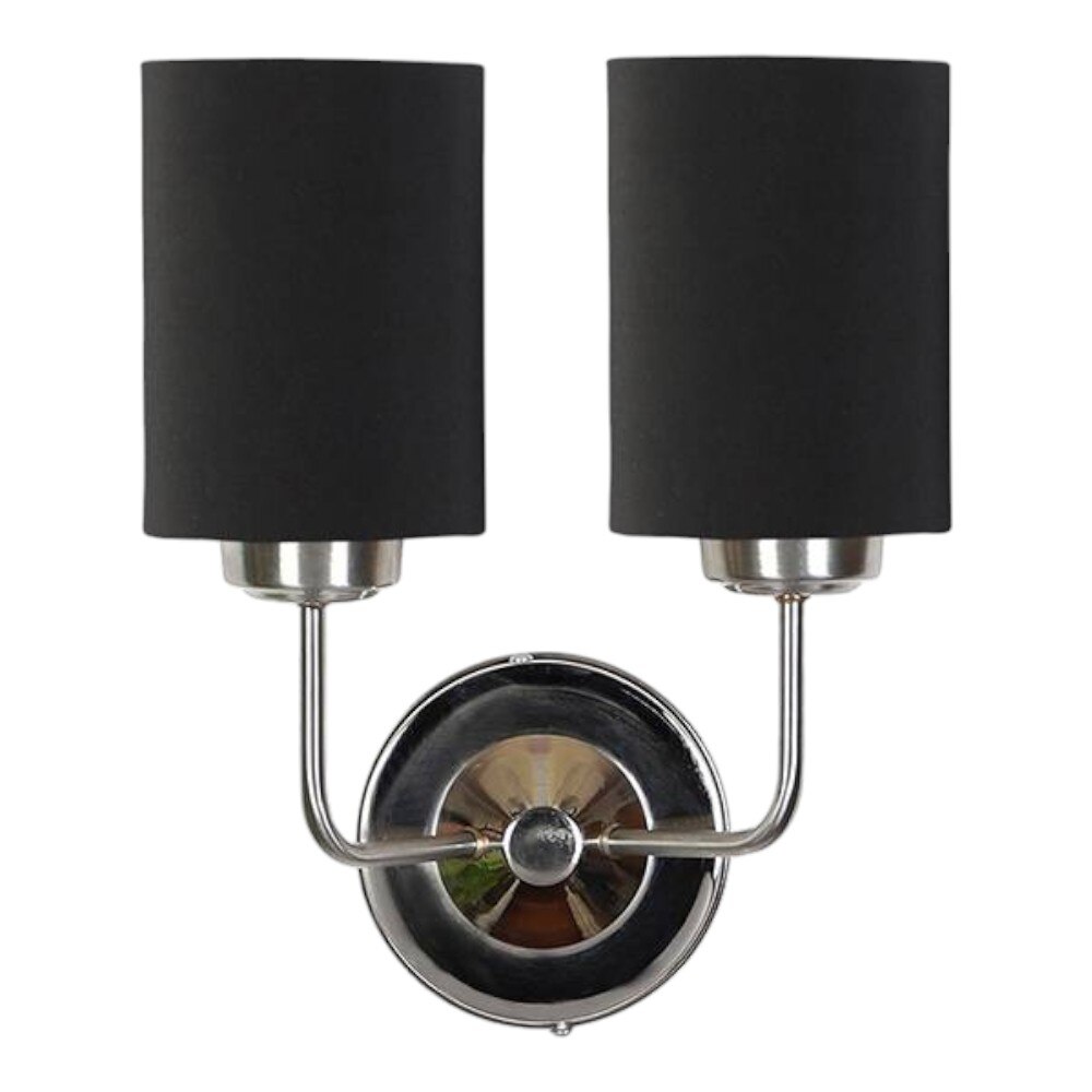 Maddox Dual Black cotton Wall mounted Lamp with Steel Base