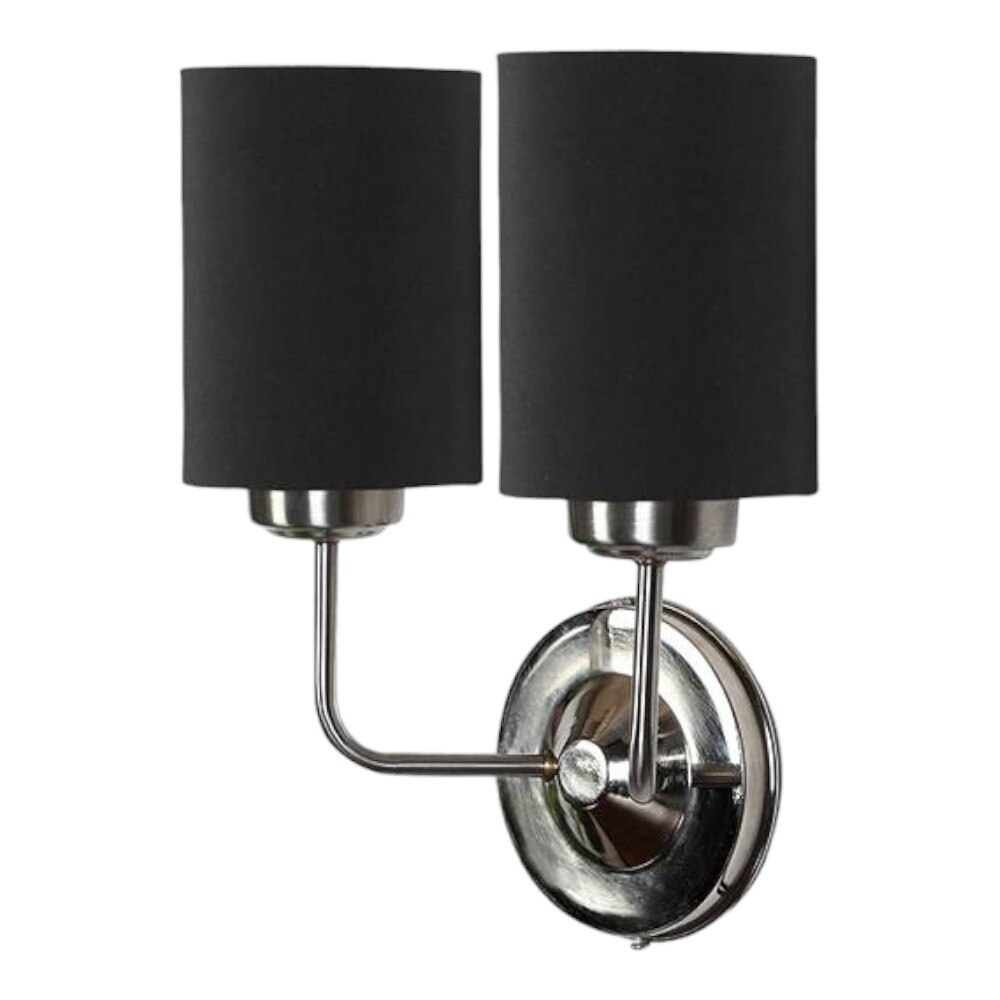 Maddox Dual Black cotton Wall mounted Lamp with Steel Base