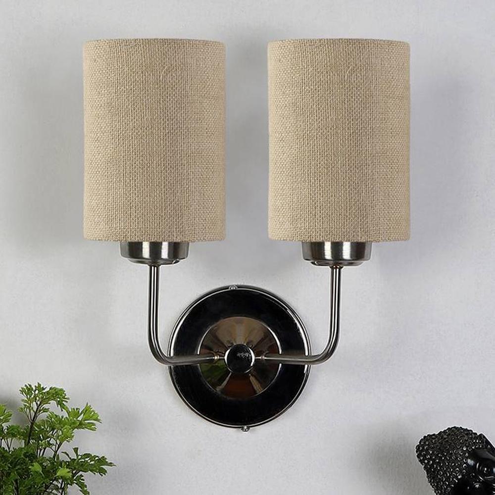 Maverick Dual Orange cotton Wall mounted Lamp Steel Base