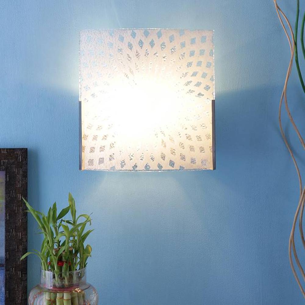 Chelsie White Glass Wall Light