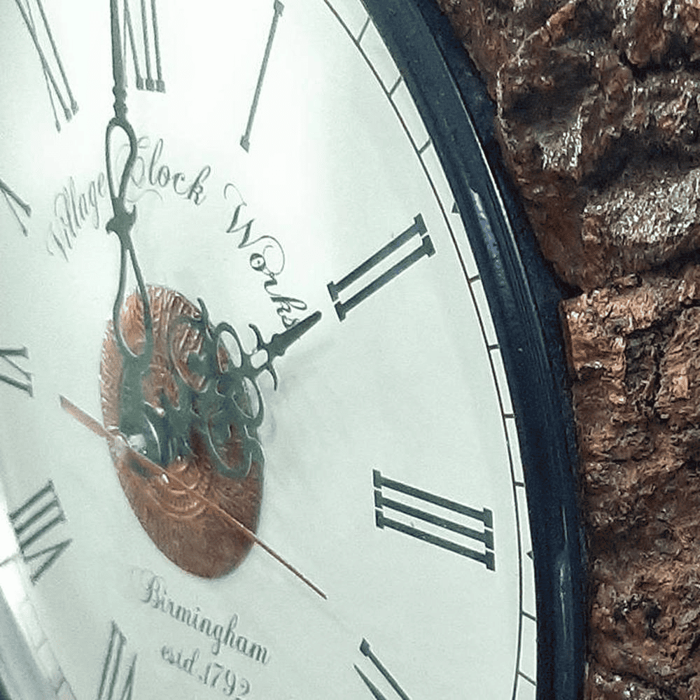 Creed Brown Solid Wood Round Wall Clock