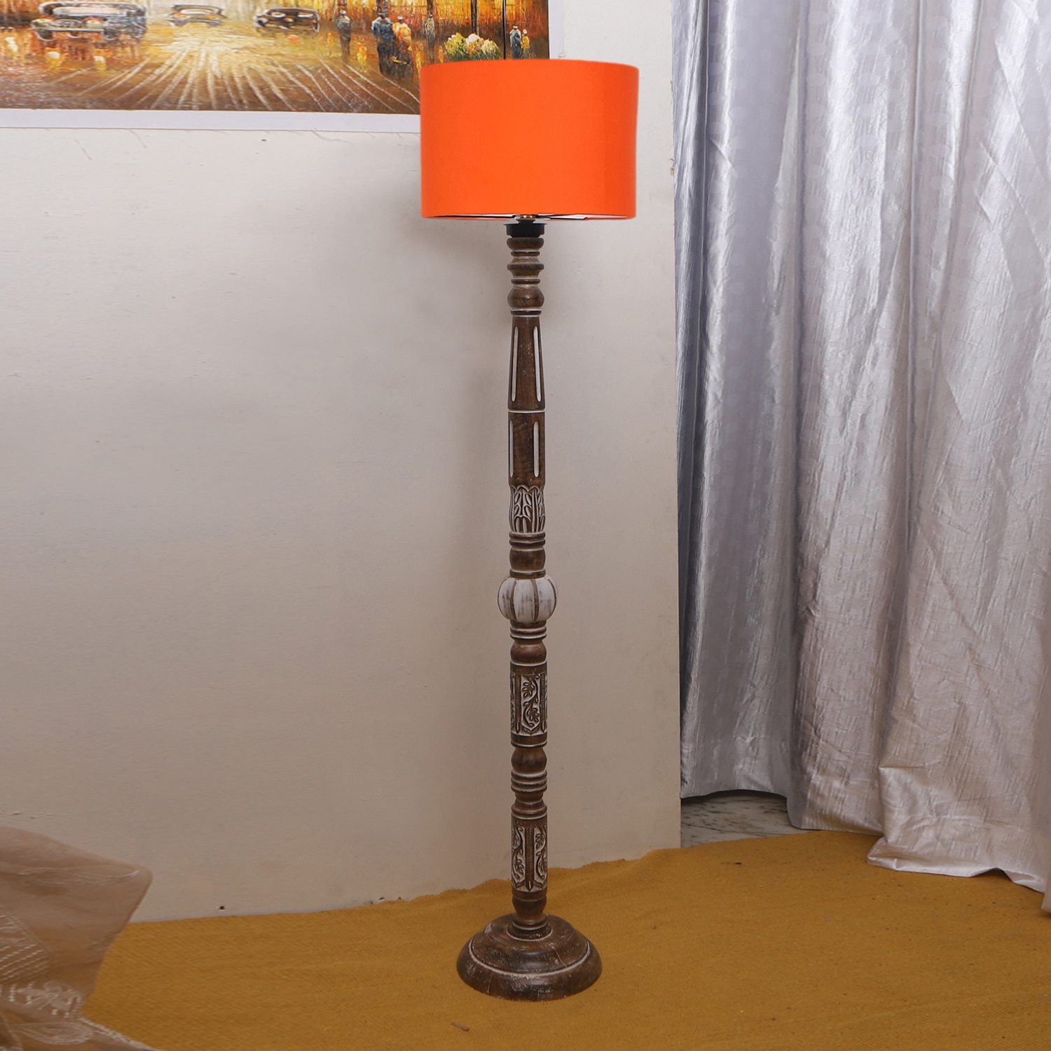 Devansh Wooden Floor Lamp