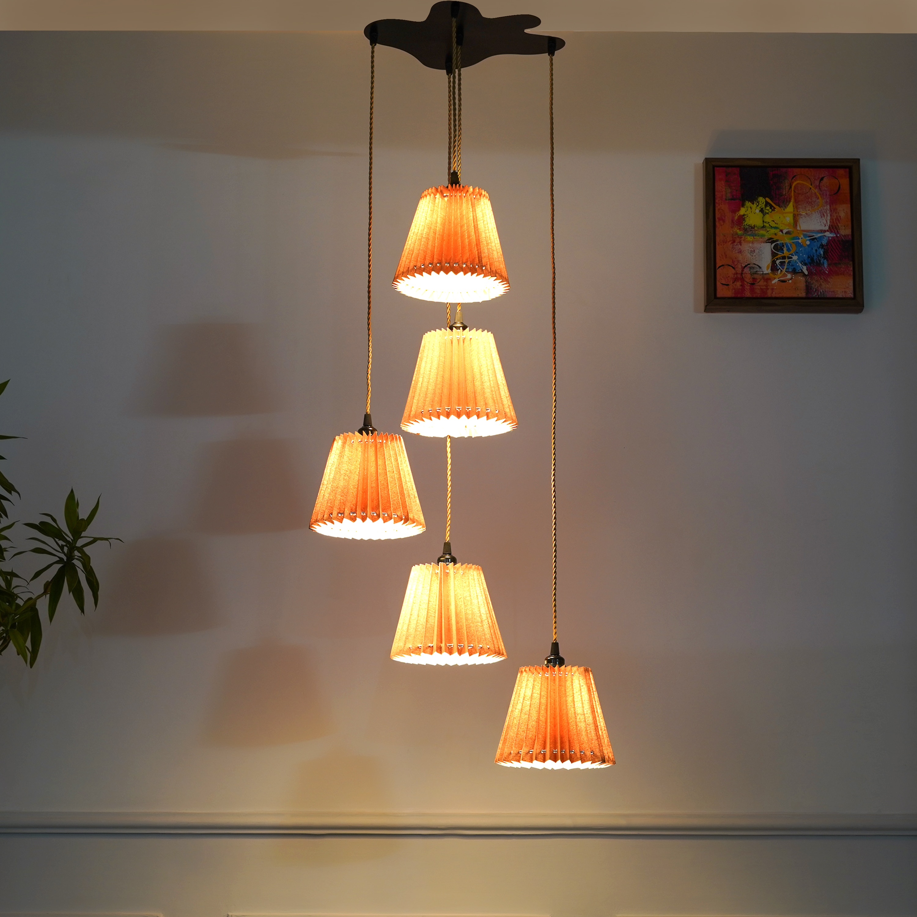 Dynamo Beige Fabric Hanging Light