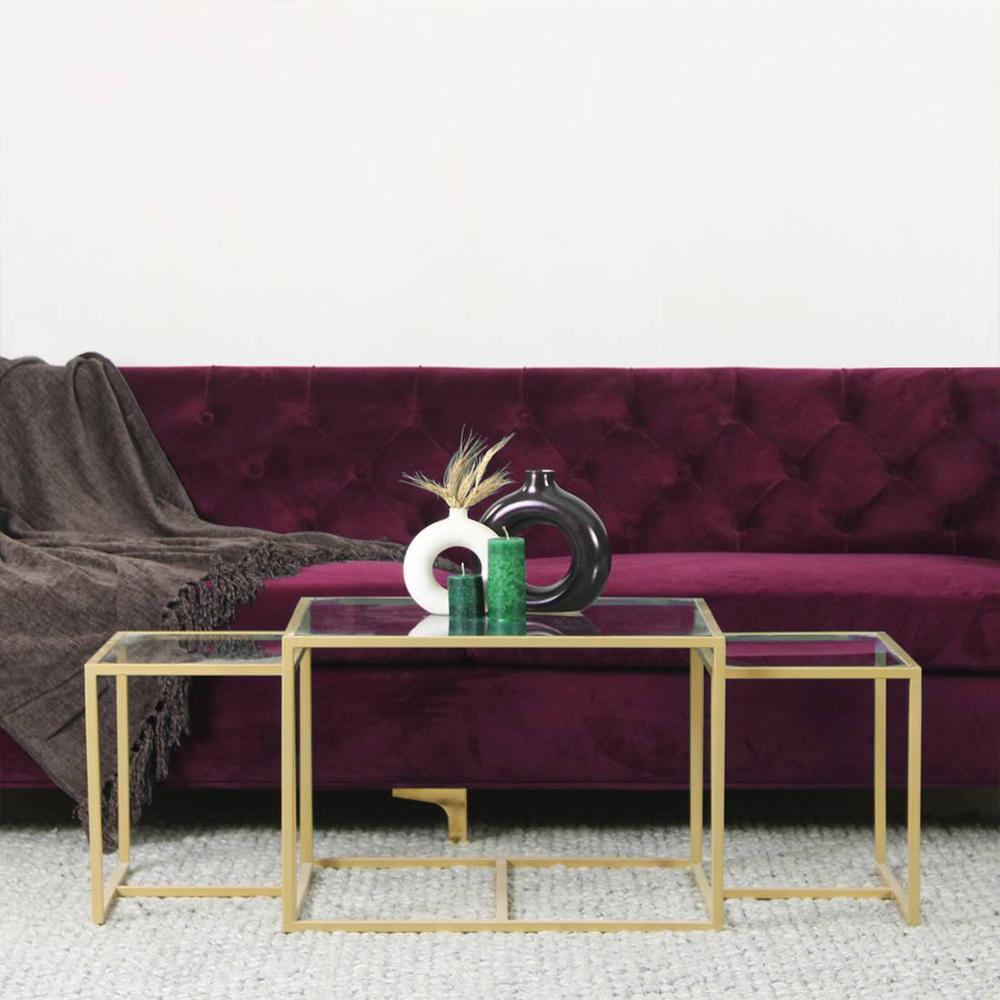 Stendal Nesting Coffee Table Set Of 3 Glass Square