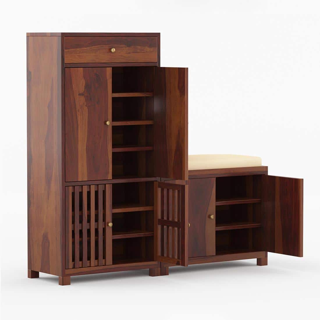 Noguchi Shoe Rack Of 40 Pairs In Provincial Teak Color